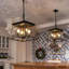 Luminaire suspendu style lustre 4 lumières de style campagnard en acier rustique pour salle à manger et cuisine-205515699