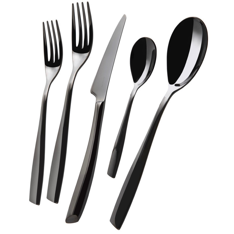Ensemble de couverts 5 pièces en acier inoxydable Riviera 18/10, service pour 1 personne Riviera, Noir