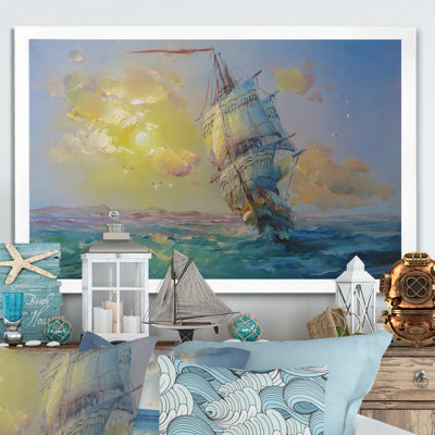 Décoration murale en toile "Vieille bataille maritime" - Nautique et bord de mer