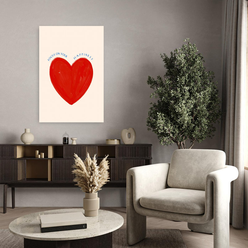Affiche murale classique, moderne et vibrante, Focusonyourhappiness, 36" H x 24" W
