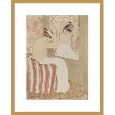 «The Coiffure» par Mary Cassatt - estampe numérique encadrée