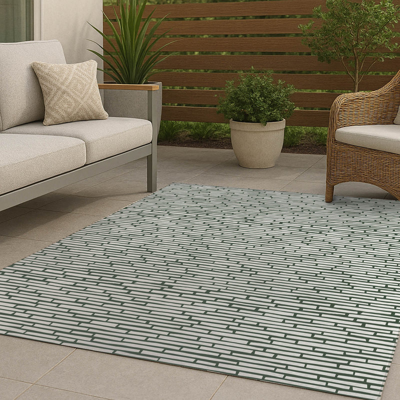 Cultural Rows Non-Slip Outdoor Rug, Rectangle 3' x 5'