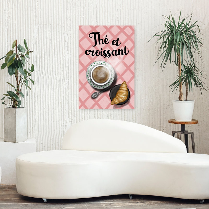 Warm Tea And Croissant by EMELIEmaria - Wrapped Canvas Print, 91.44 cm H x 60.96 cm W