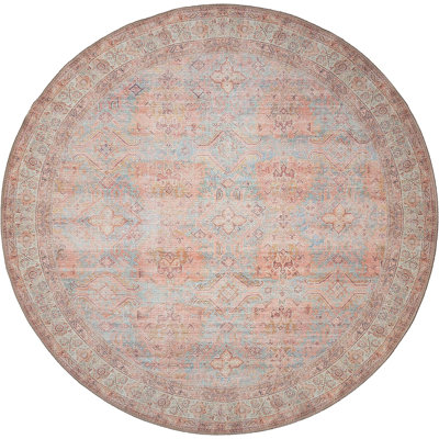 GLN Rugs Traditional Collection - Machine Washable Area Rug, Traditional Washable Rug, Non Slip Washable Rug, Low Pile Chenille Living Room Rug, Bedroom Rug, Kitchen Rug (Multicolor Rug)