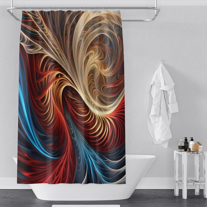 Rideau de douche abstrait, H 83 po x l 70 po