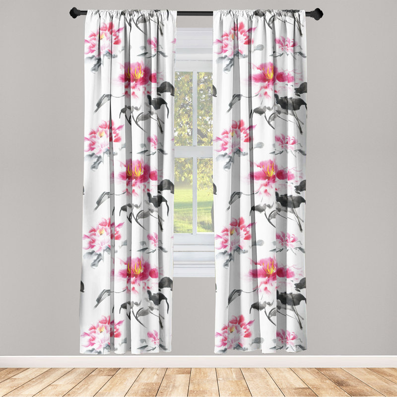 Ayobami Semi Sheer Curtain Pair, 28" W x 63" L