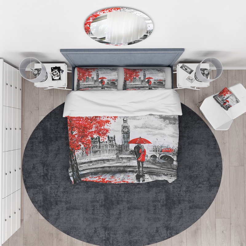 Ensemble de housse de couette à l’intérieur de londres, Housse de couette très grand + 2 taies décoratives