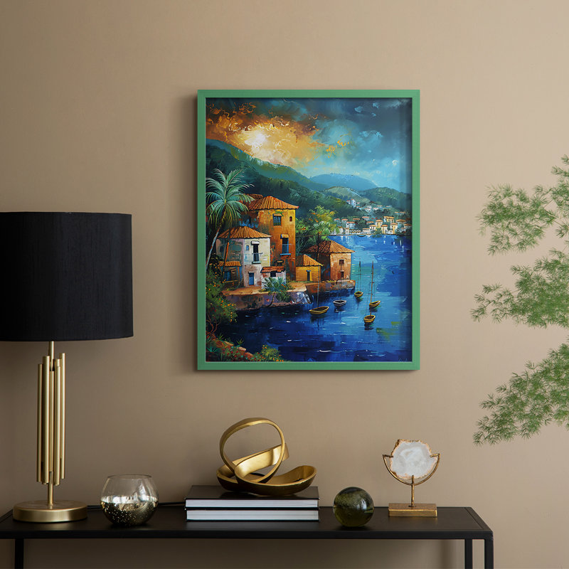 NAUTICAL Series, impression encadrée en bois massif, Vert, H 11 po x l 9 po