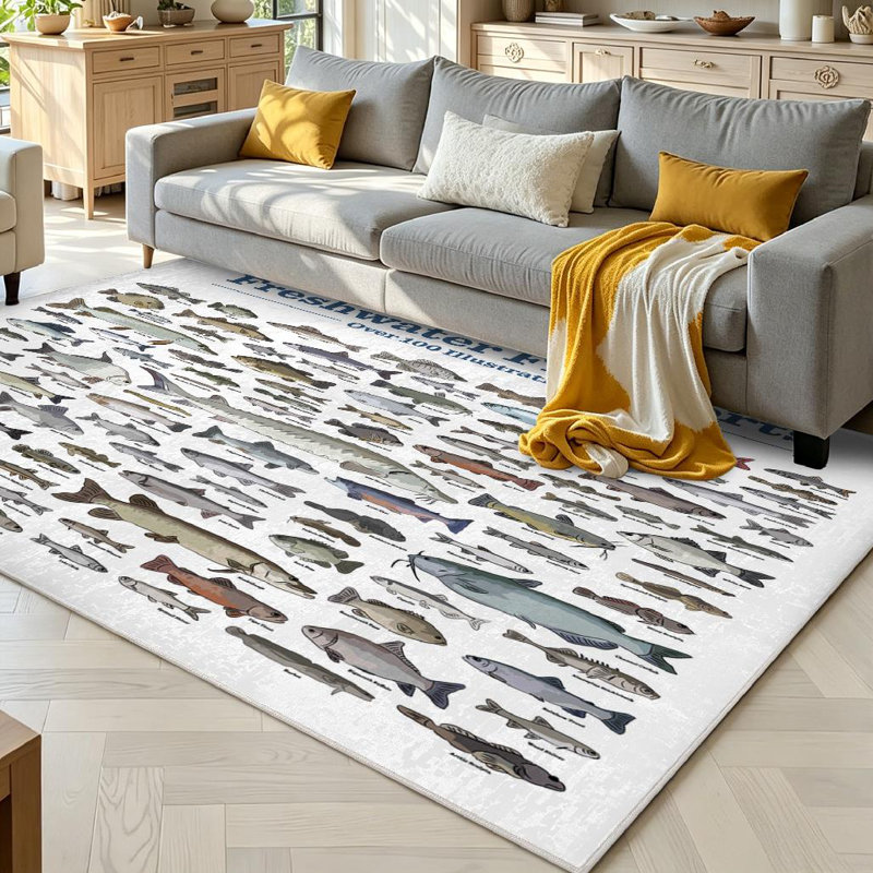Tapis d'intérieur lavable à la machine Clear Lake, Rectangle 71" x 98"
