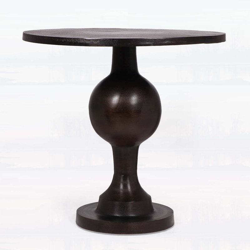Table de salle à manger ronde en aluminium au fini bronze, élégante et durable pour les intérieurs modernes