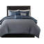 Ensemble de housse de couette luxueux en jacquard bleu marine - très grand, 6 pièces