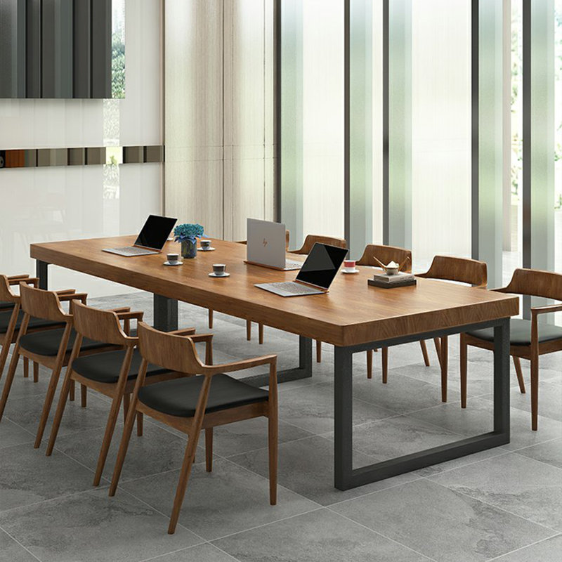 125.98"Solid Pine Long Rectangular Conference Table, 29.53" H x 125.98" L x 39.37" W
