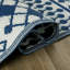 Tapis intérieur / extérieur à motif géométrique ivoire / bleu Ramveer-176703473
