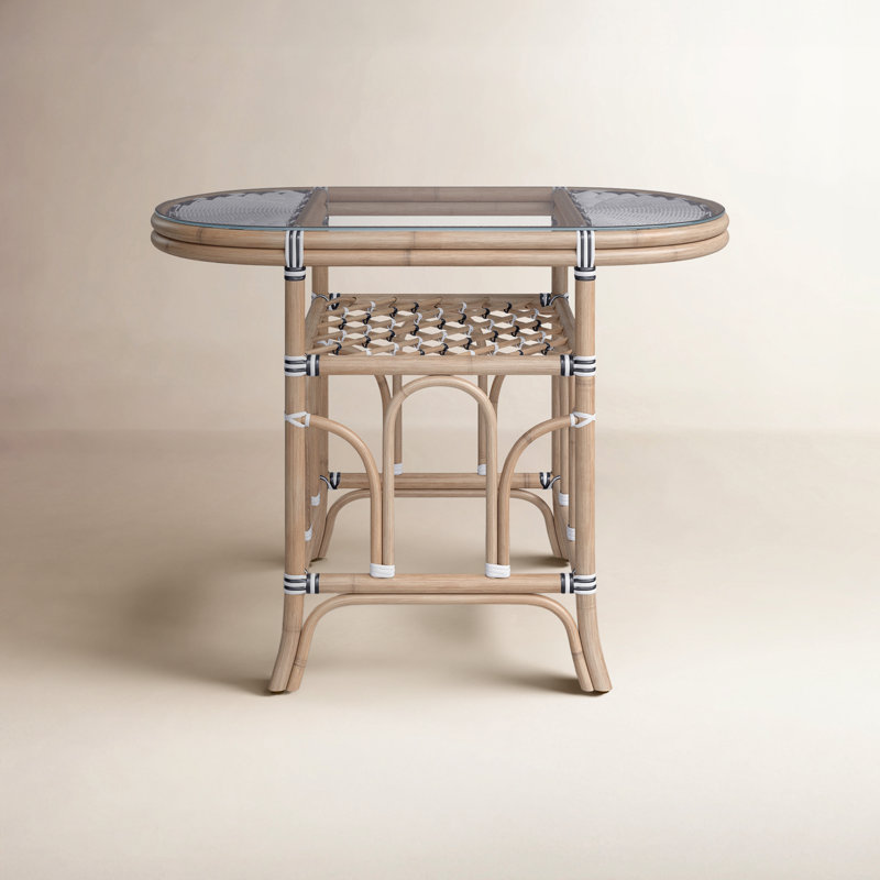Pier Point Oval Glass Dining Table