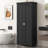 Storage Cabinet With Two Doors For Bathroom, Office, Adjustable Shelf, MDF Board, Black