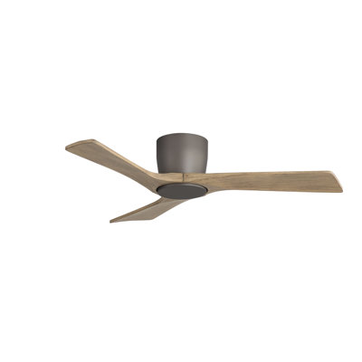 42 in. 3-Solid Wood Blades Indoor Standard White Ceiling Fan Flush Mount with Remote