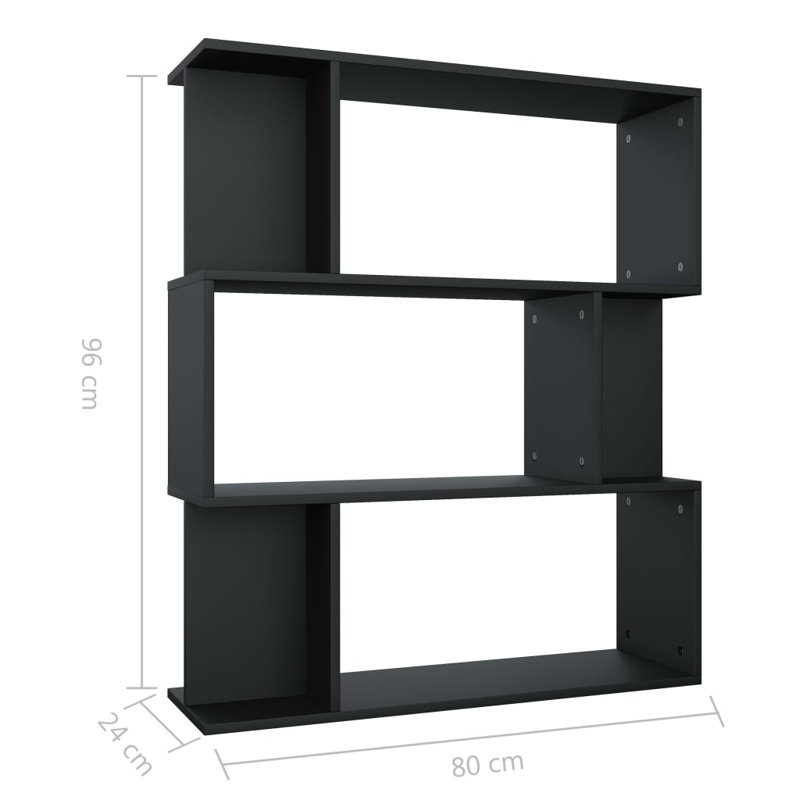 Hawkes 96cm H x 80cm W Chipboard Standard Bookcase, Black