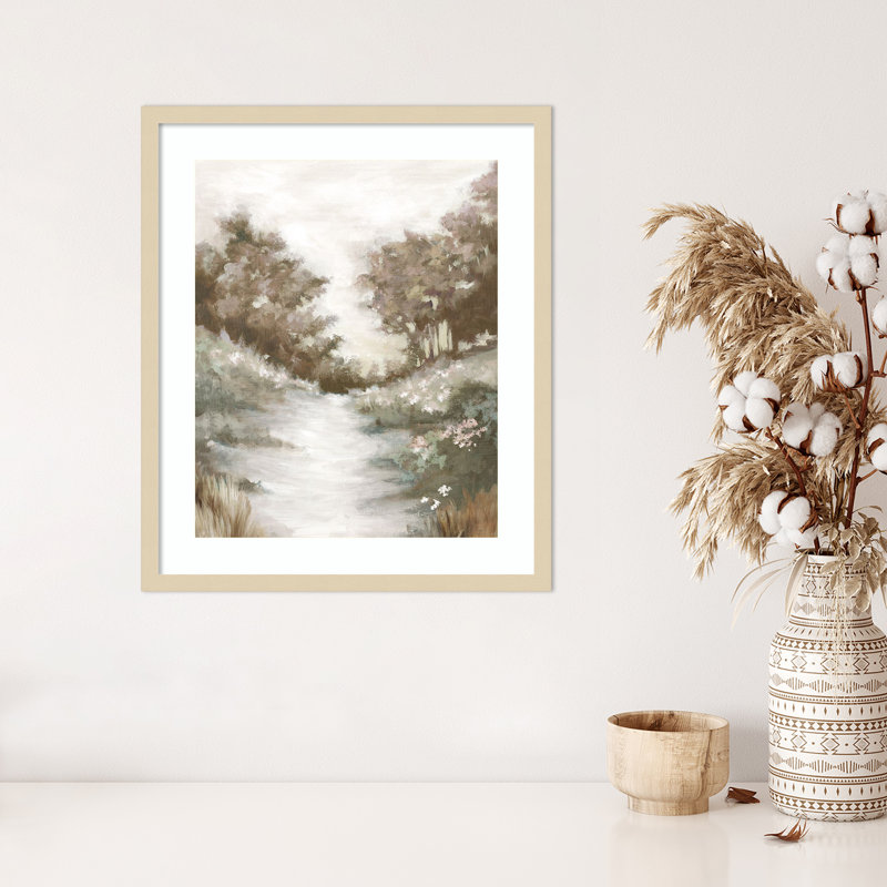 «Peaceful Path» par Eva Watts, reproduction d'art encadrée sur bois, H 25 po x l 21 po