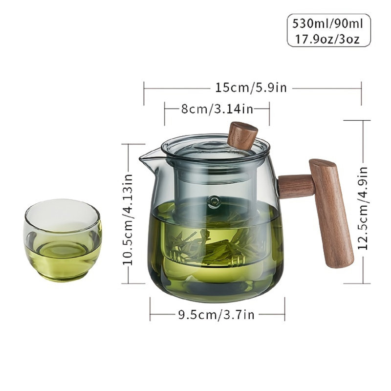 Ivy Bronx Chihara 17.9oz. Glass Teapot Set