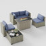 5 Pieces Design-Oriented Rattan Patio Conversation Sets With Fire Pit