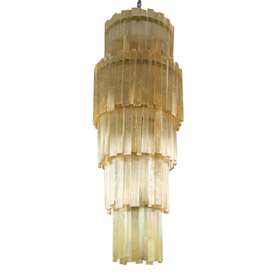 Lustre en sélénite rose du désert IQ2876L