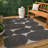 Oliver Modern Geometric Organic Shapes Black/Cream Indoor/Outdoor Rug-1822286022