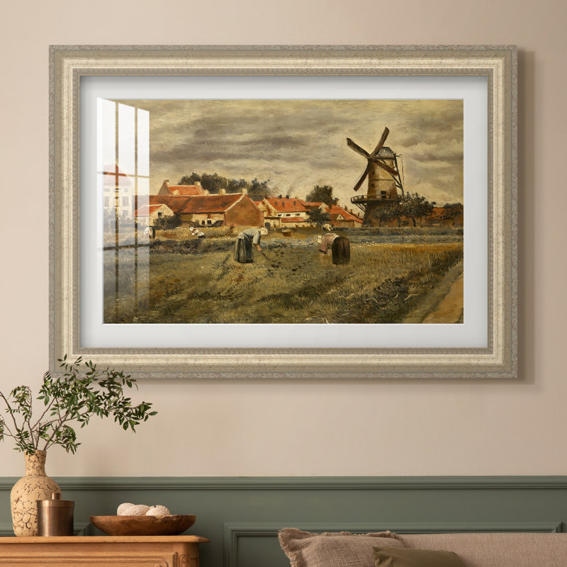 Custom Framed Masterpiece " The Potato Harvest " by Henri De Braekeleer, 16x22 INNER SIZE, Framed Print with Mat