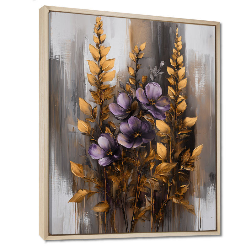 «Monchelle Golden Lavender and Poppies Balance Blossom», art mural plantes, H 32 po x l 24 po, Crème, crème