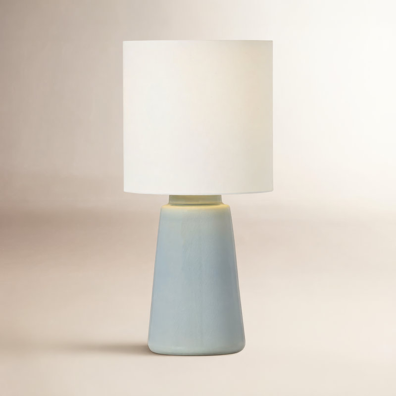 Jathan Table Lamp, Blue Anglia Crackle, 23" H x 11" W x 11" D