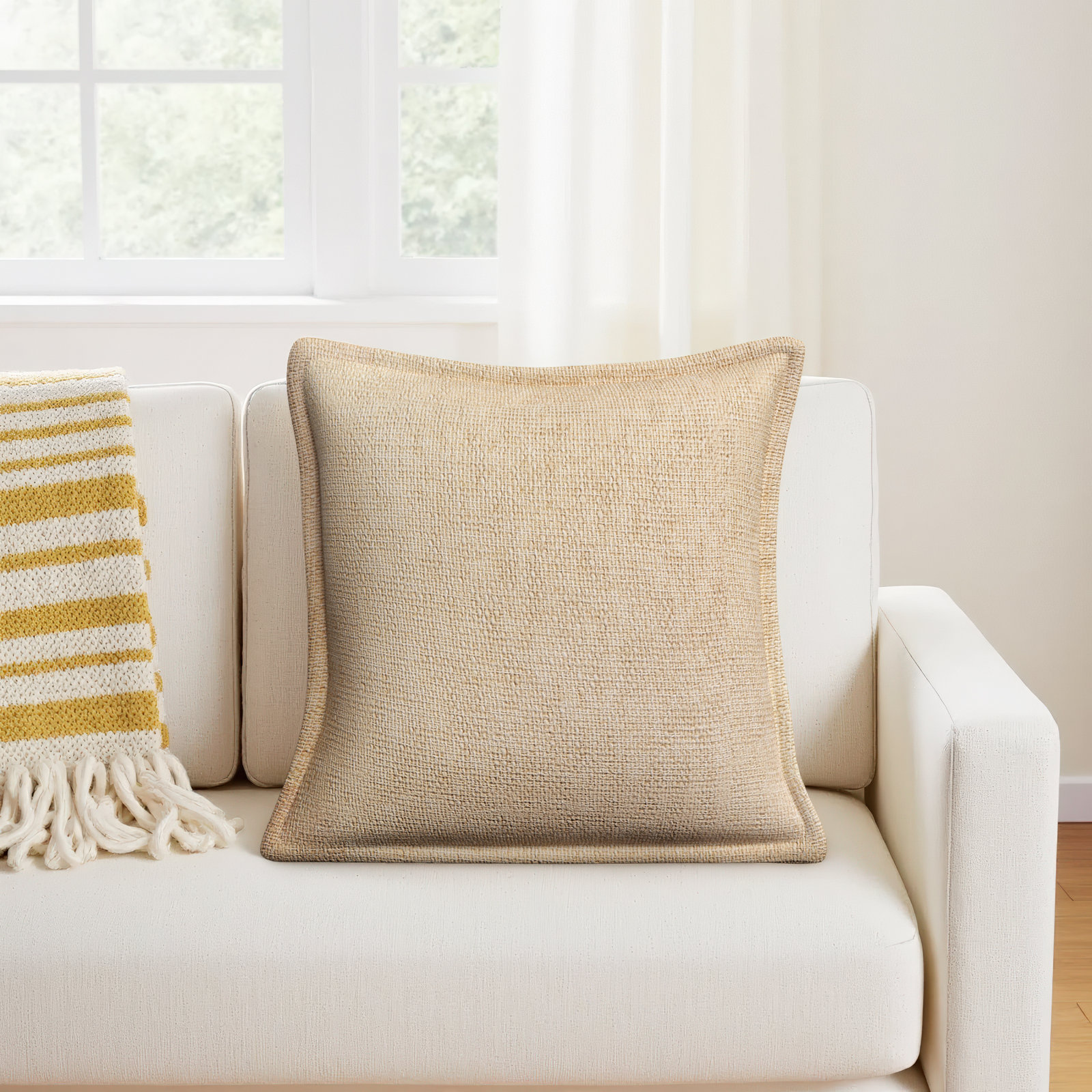 Warbler 20" x 20" Pillow Cover, Tan