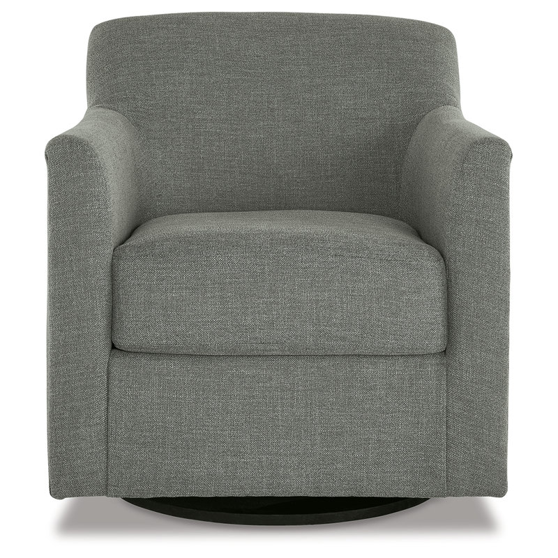 Bradney Upholstered Swivel Armchair, Smoke Fabric