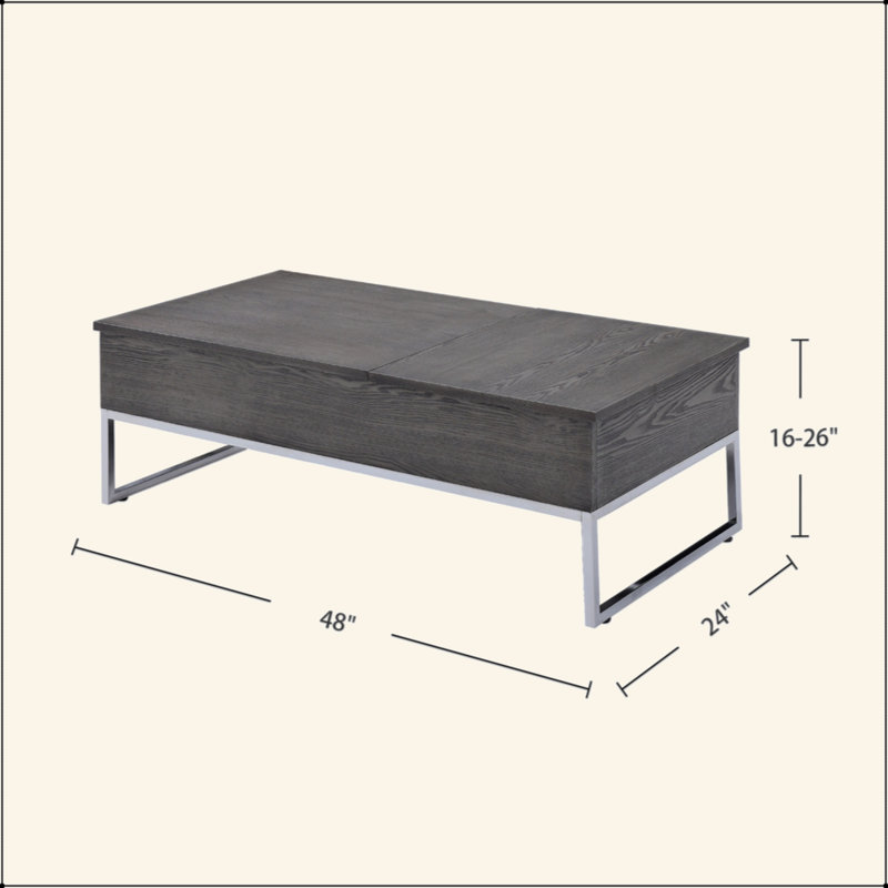 Table basse rectangulaire avec plateau relevable
