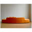 Canapé courbé de 132 po à 6 places avec coussins décoratifs en velours orange