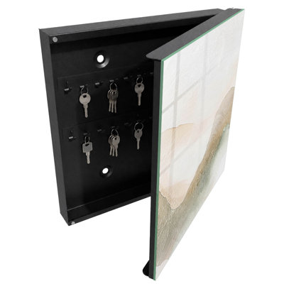 Key cabinet for home, Opens to the left, 30x30x5, White, A subtle palette of different textures for a soothing atmosphere, 