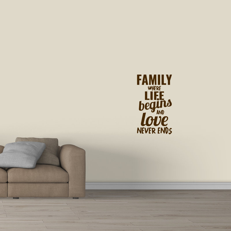 Décalcomanie murale family where life begins, Chocolat