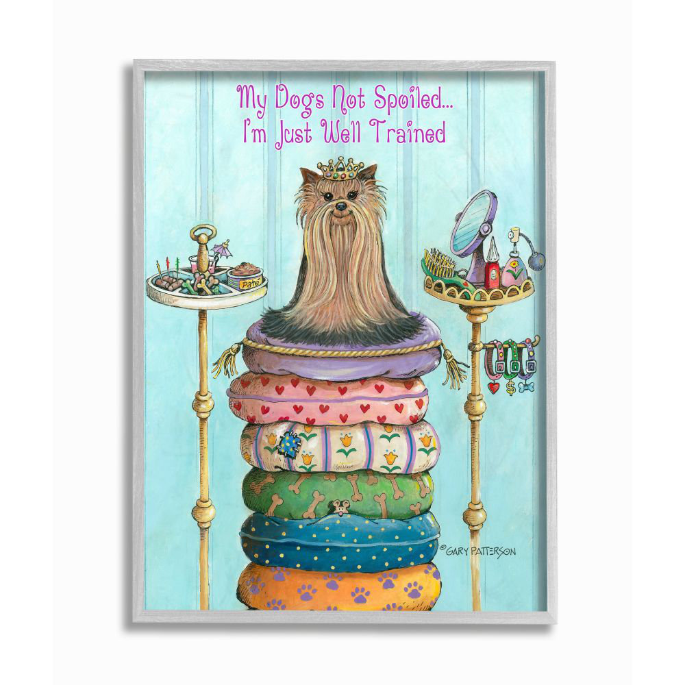 " Not Spoiled Well Trained Funny Cartoon Pet Dog Design " by Gary Patterson Red Barrel Studio® 