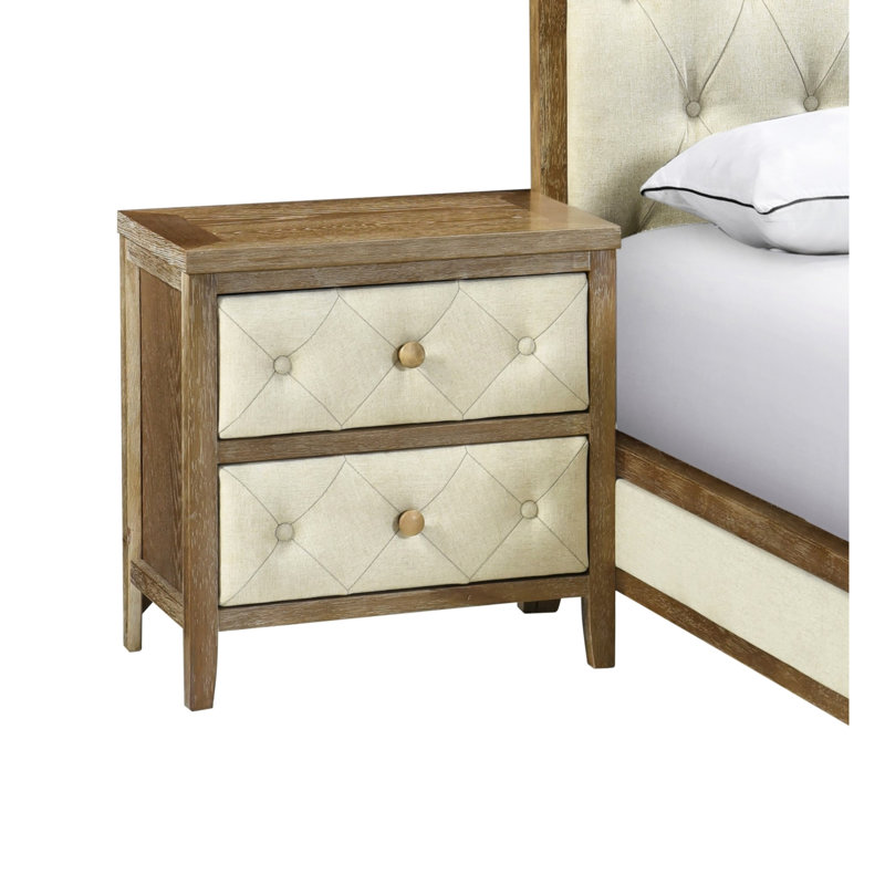 Élégante table de chevet de chambre à coucher en noyer avec tiroirs fonctionnels pour un rangement organisé, Noyer