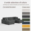 Canapé modulaire rembourré en velours côtelé gris clair 5 pièces Milbrey avec repose-pieds et coussins décoratifs Milbrey-799372312