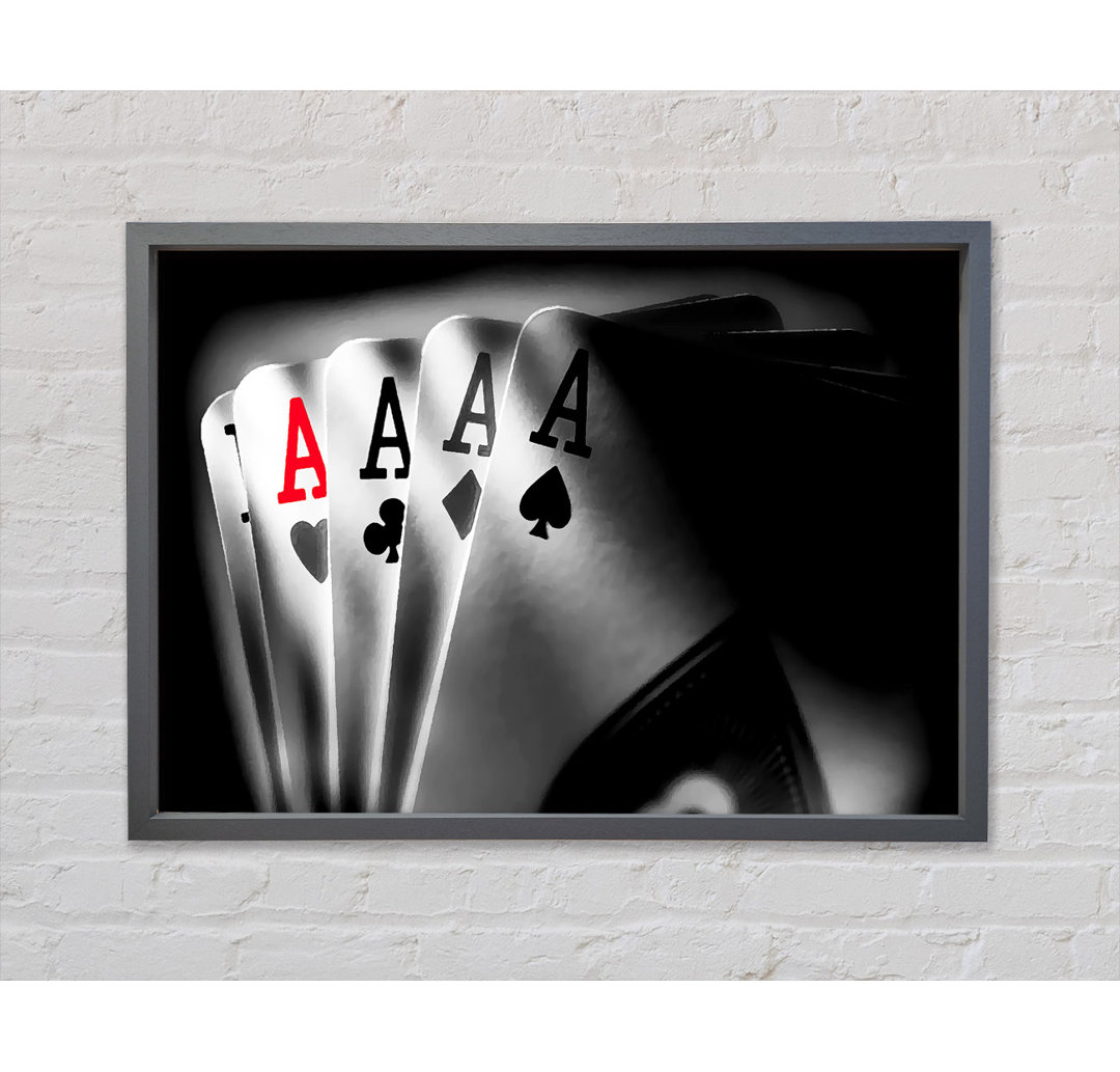 Poker Aces - Einzelner Bilderrahmen Kunstdrucke auf Leinwand