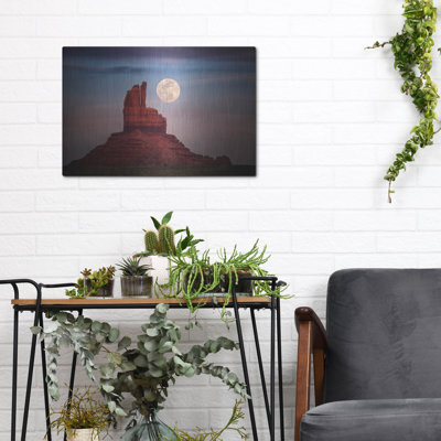  «Moonrise Over Monument Valley» par David Drost, art mural en métal, 16 po x 12 po