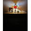 Mini-lampe de table Markar Tiffany rouge orange bleu vitrail fleurs roses ampoule DEL incluse l 8 po x P 8 po x H 15 pi