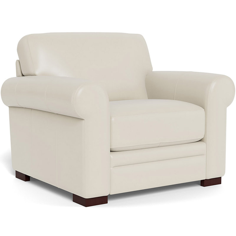 Brookfield Genuine Leather Top Grain Leather Club Chair, Vanilla