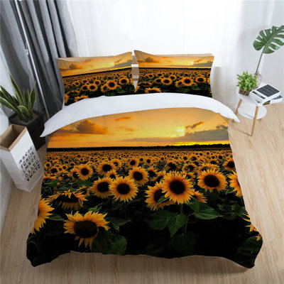 Duvet Cover Set Yellow 100% Cotton 3 Piece Duvet Cover Set -  Home-Man, WF-WA3-GC 60 Twin