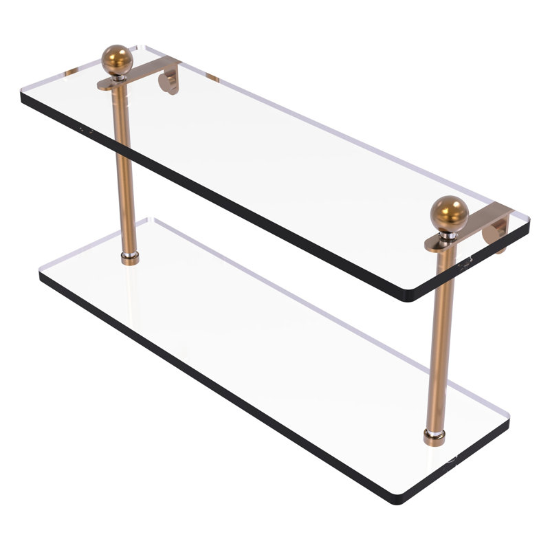 Morosini 2 Piece Tiered Shelf, 16", Brushed Bronze