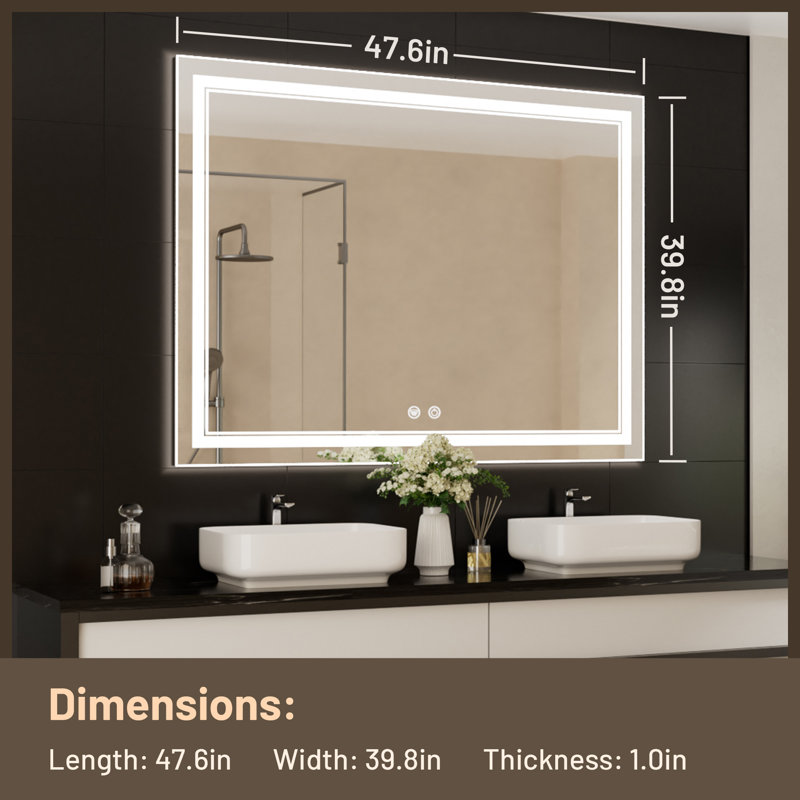 Miroir de salle de bain Kaelia, 40 po x 48 po