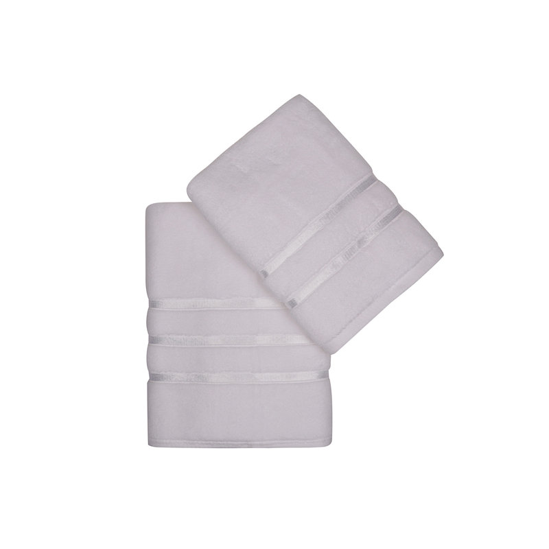 Ensemble de serviettes 100% coton 2 pièces Benyard, Blanc