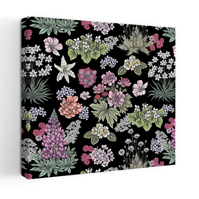 Art contemporain Art floral printanier, H 32 po x l 32 po