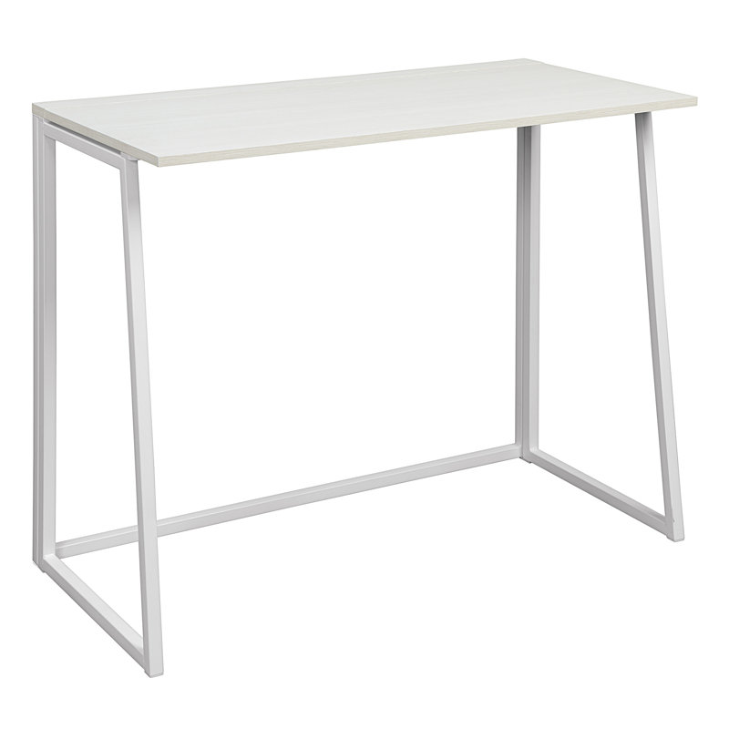 Slas Metal Base Writing Desk, White/White