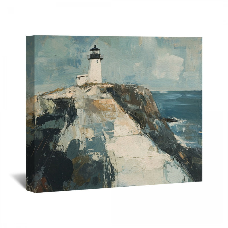 Phare sur toile tendue - Décoration murale architecture, H 32 po x l 32 po
