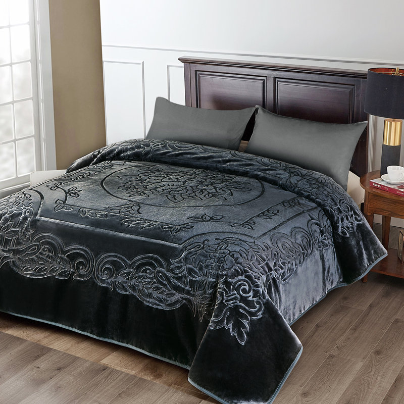 Couverture JasmineBlanket JML Luxury , Gris foncé